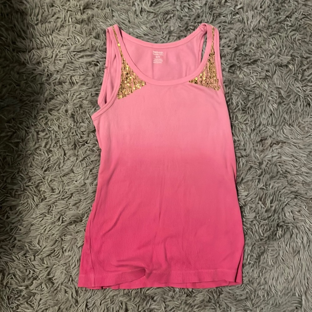 Michael Kors Pink Tank Top with Gold Accents